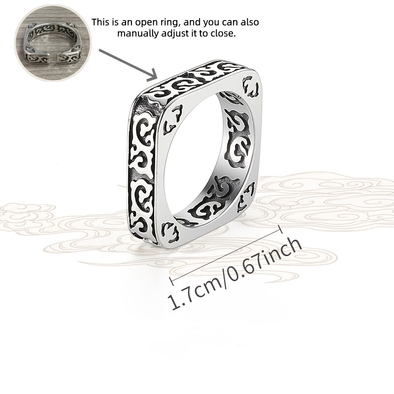 Women's Spring-Summer Cloud Square Open Ring, Elegant Gift